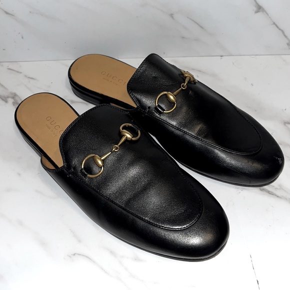 Gucci princetown black leather slipper loafer sz 36.5 - Picture 1 of 6